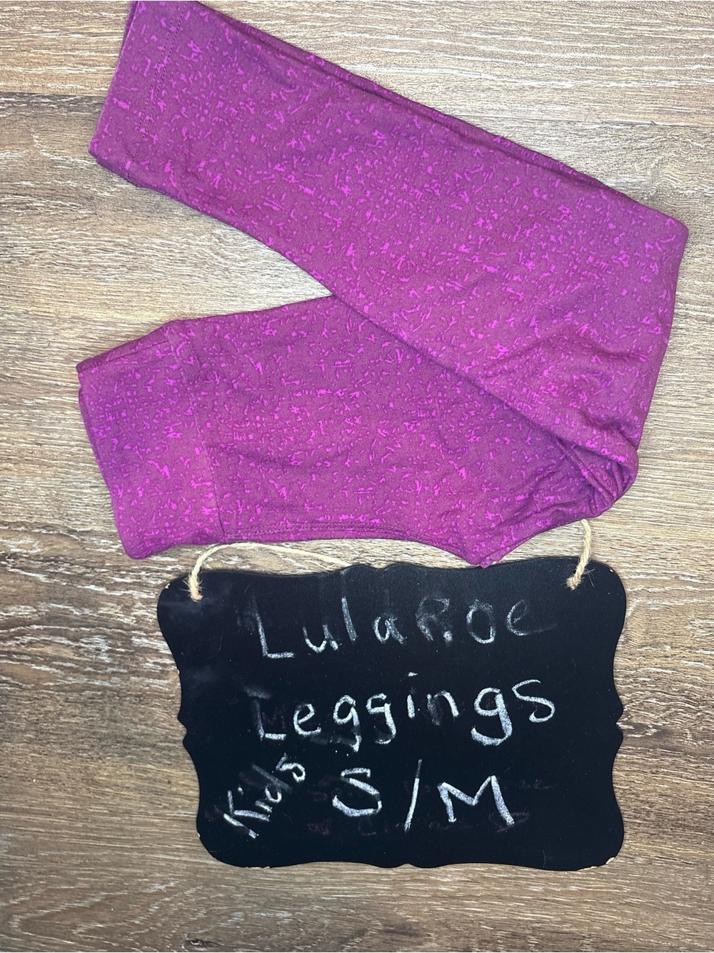 LuLaRoe Kids Magenta Patterned Leggings